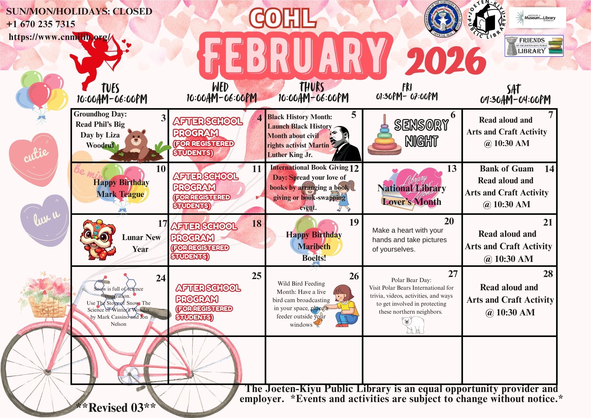 February 2026 Calendar of Events